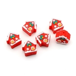 three-dimensional christmas house silicone bead