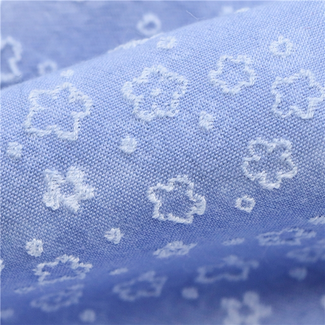 Solid Color Flower Jacquard Fabric 3#blue,50*140cm(19.7*55.1