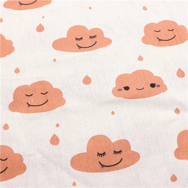 cloud print linen fabric