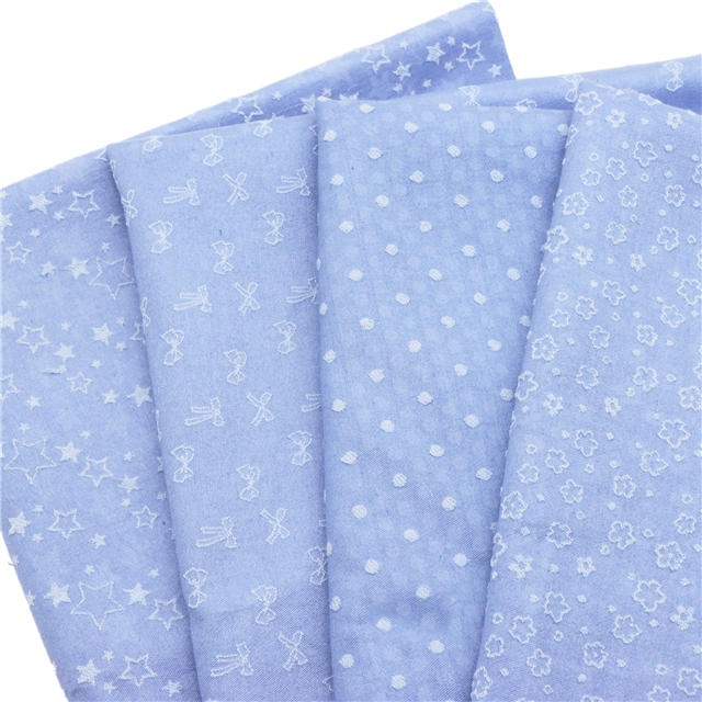 Solid Color Flower Jacquard Fabric 3#blue,50*140cm(19.7*55.1