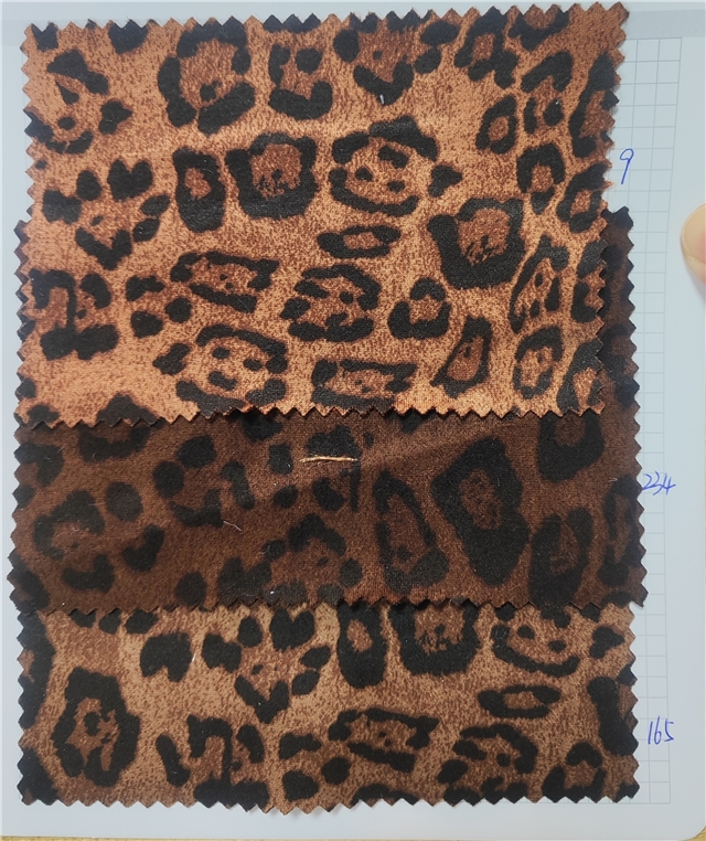 2 ways leopard knit velvet fabric