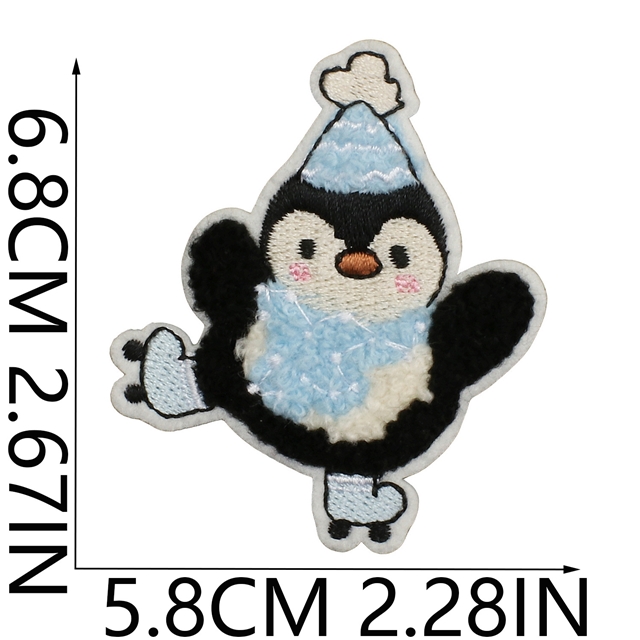 back with glue cute penguin towel embroidery patch (back with glue)