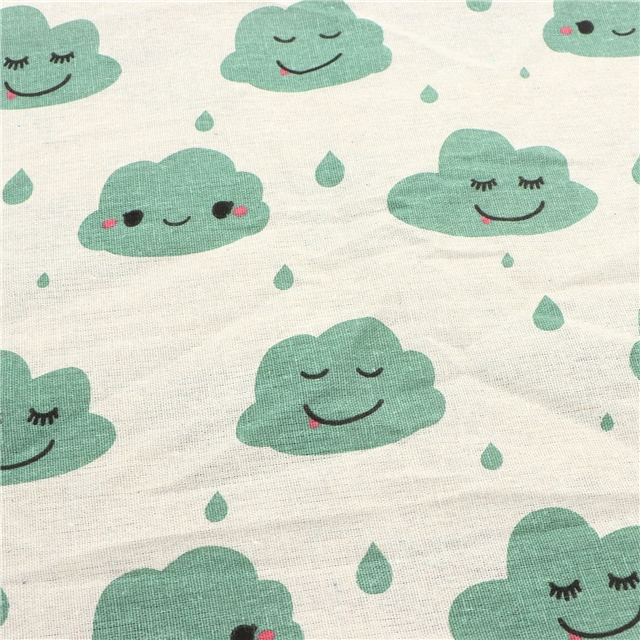 cloud print linen fabric