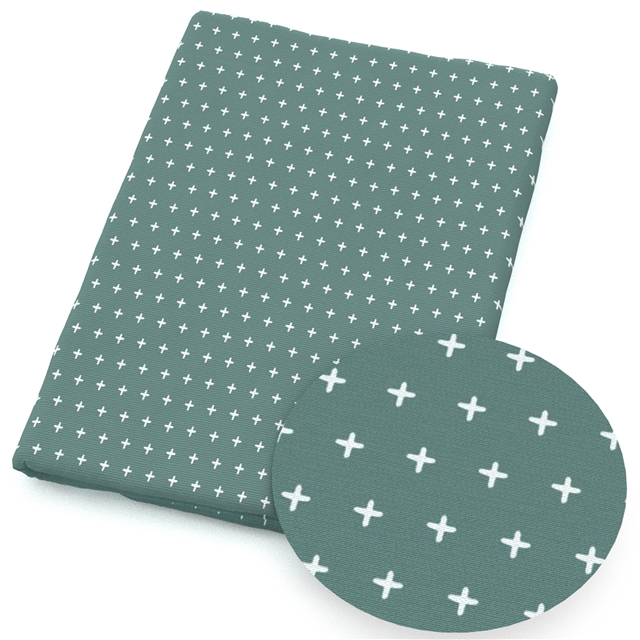polyester cotton grid leaf flowers series polyester cotton fabric set (6 pcs/set)