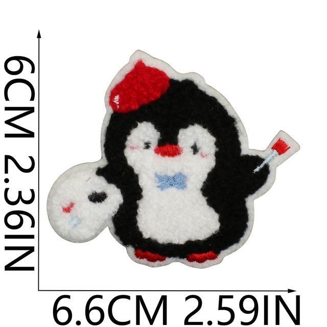 back with glue cute penguin towel embroidery patch (back with glue)