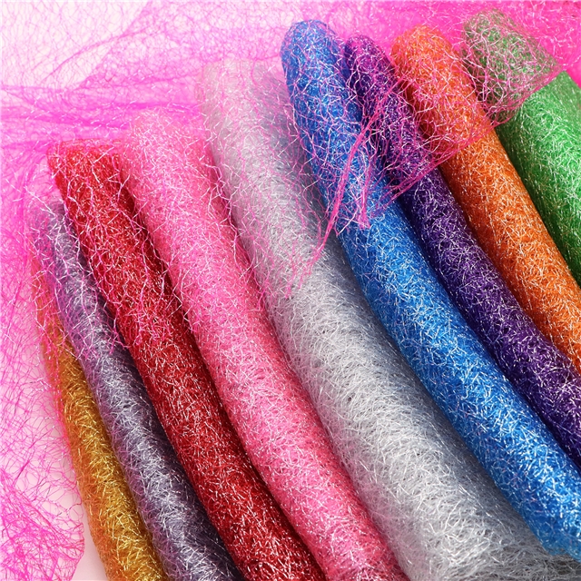 gold and silver wire mesh gauze fabric