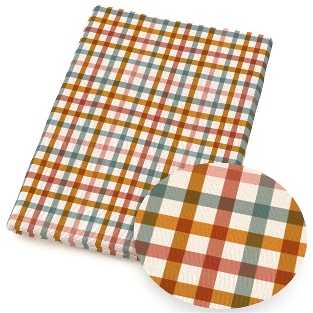 polyester cotton grid leaf flowers series polyester cotton fabric set (6 pcs/set)