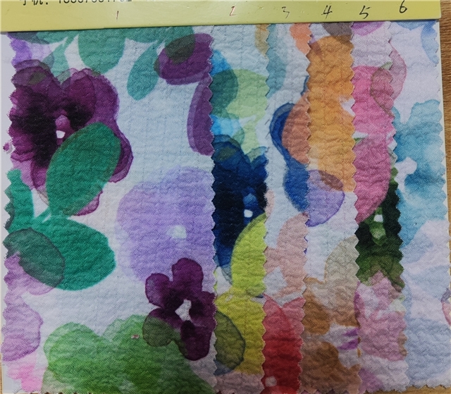 polyester wrinkled digital printed polyester fabric