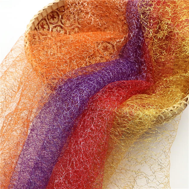 gold and silver wire mesh gauze fabric