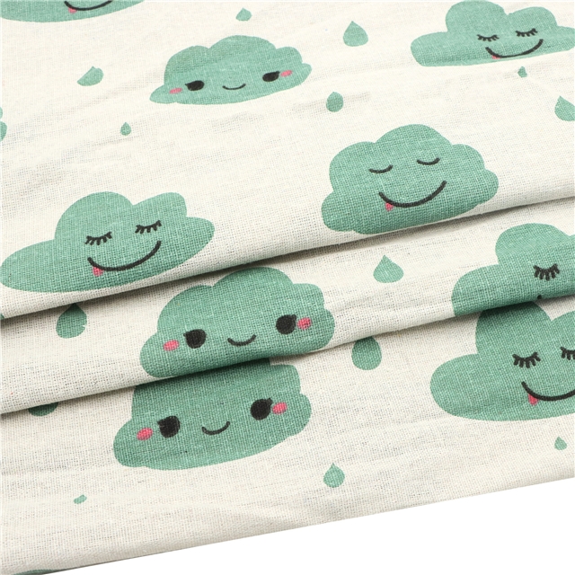 cloud print linen fabric