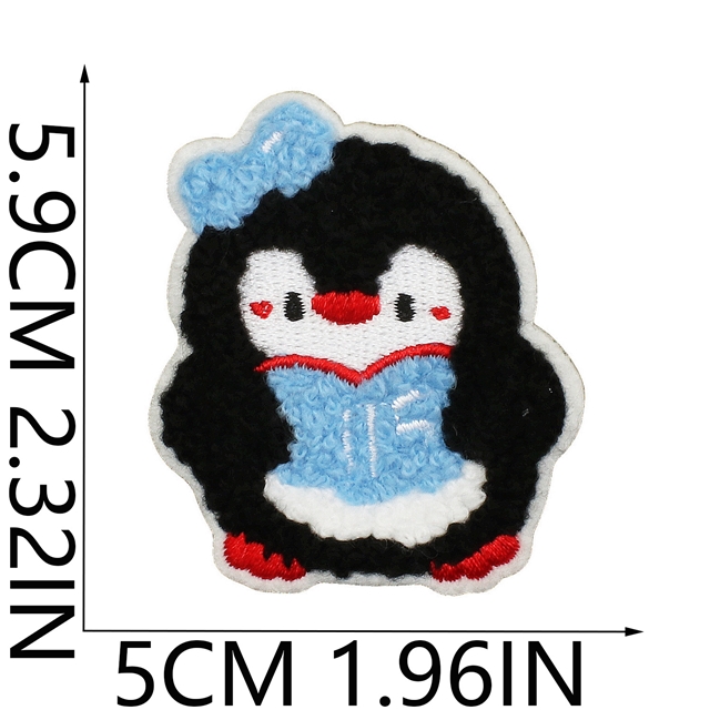 back with glue cute penguin towel embroidery patch (back with glue)
