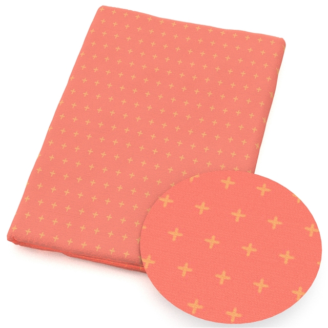 polyester cotton grid leaf flowers series polyester cotton fabric set (6 pcs/set)