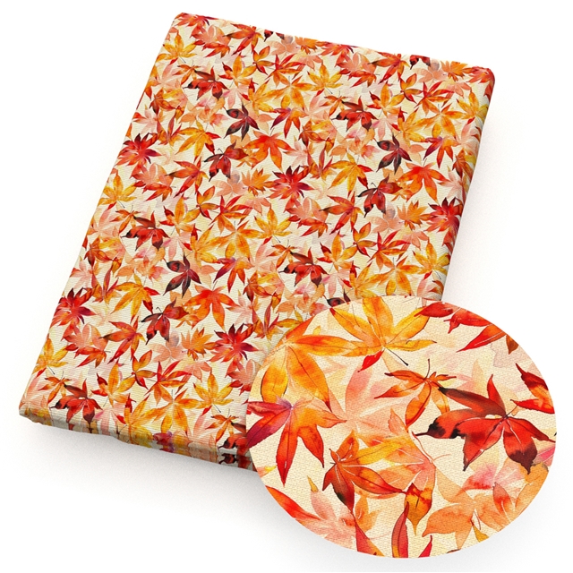 polyester cotton maple leaf series polyester cotton fabric set (4 pcs/set) polyester cotton fabric,20*20cm(7.9*7.9