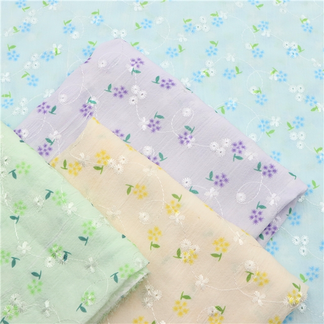 embroidery flower chiffon fabric pink,50*125cm(19.7*49.2