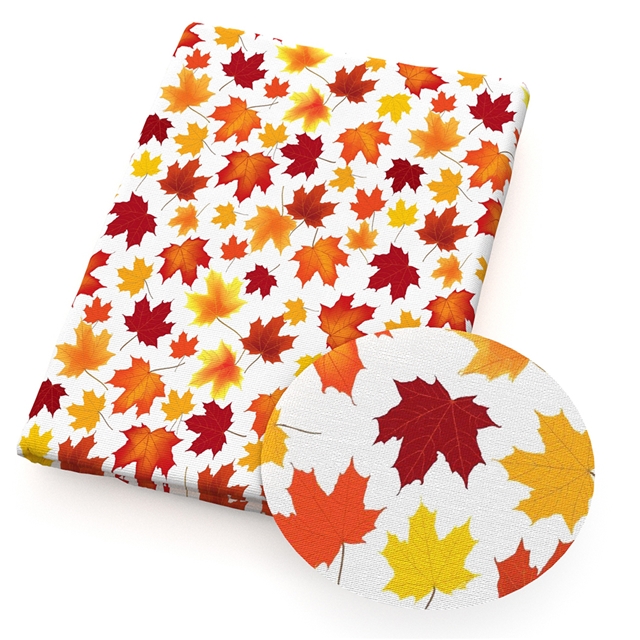 polyester cotton maple leaf series polyester cotton fabric set (4 pcs/set) polyester cotton fabric,20*20cm(7.9*7.9