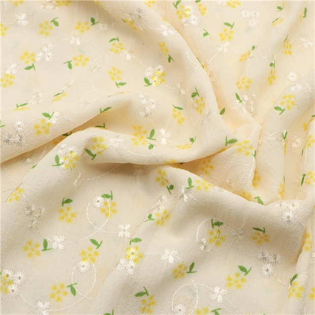embroidery flower chiffon fabric pink,50*125cm(19.7*49.2