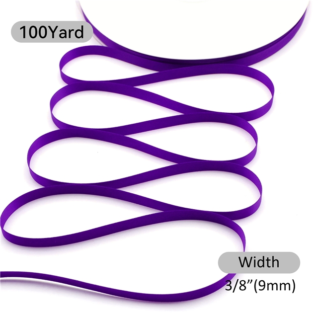 3/8" 9MM double side printed satin 3/8