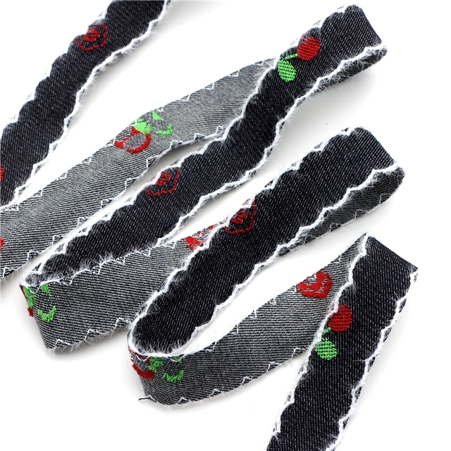 cherry denim moon ribbon