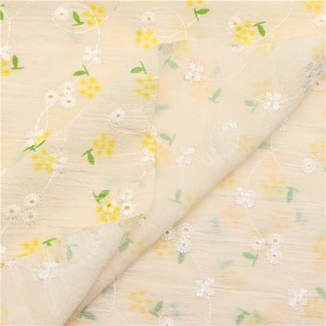 embroidery flower chiffon fabric pink,50*125cm(19.7*49.2