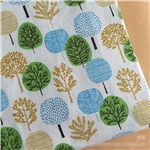 apple tree linen printed fabric