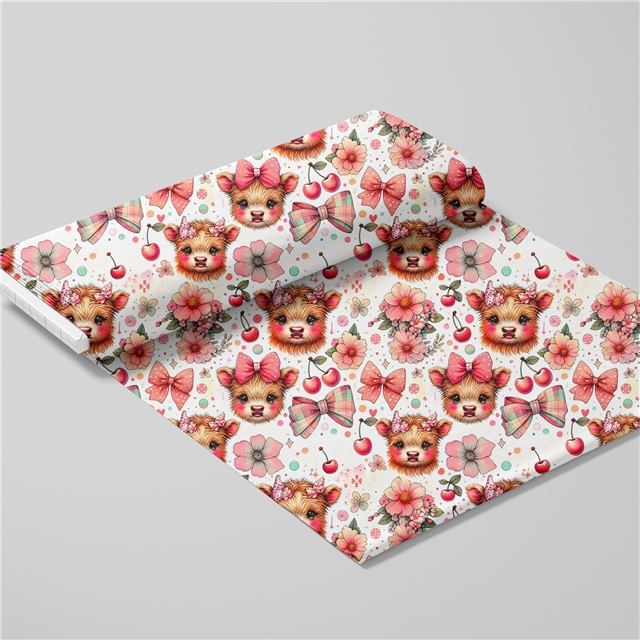 polyester cotton cow sunflower series polyester cotton fabric set (4 pcs/set)