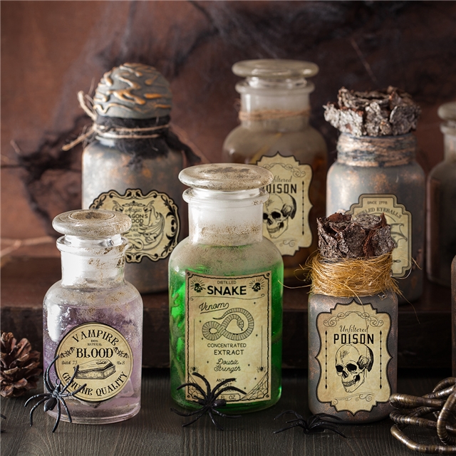 Halloween retro adhesive stickers red wine bottle stickers