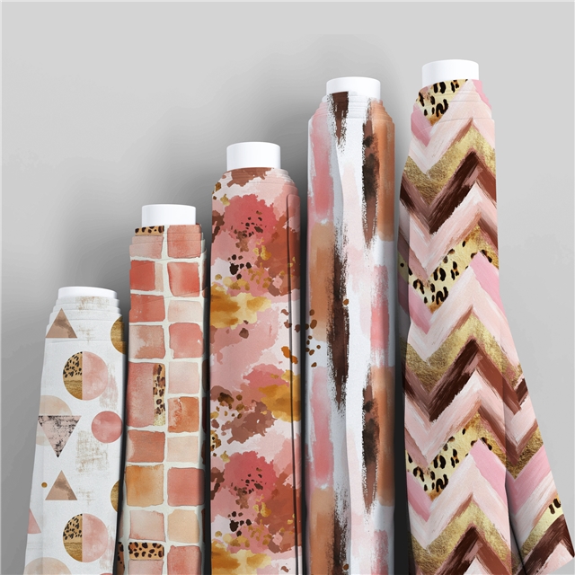 polyester cotton geometric leopard series polyester cotton fabric set (10 pcs/set) polyester cotton fabric,50*45cm(19.7*17.7
