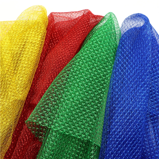 gold and silver wire diamond pattern hollow mesh fabric 15#,50*150cm(19.7*59.1