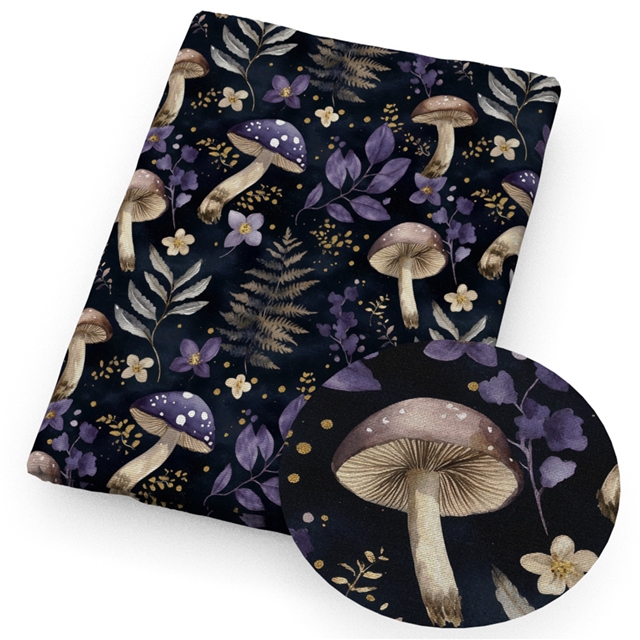 polyester cotton owl mushroom flower series polyester cotton fabric set (10 pcs/set)