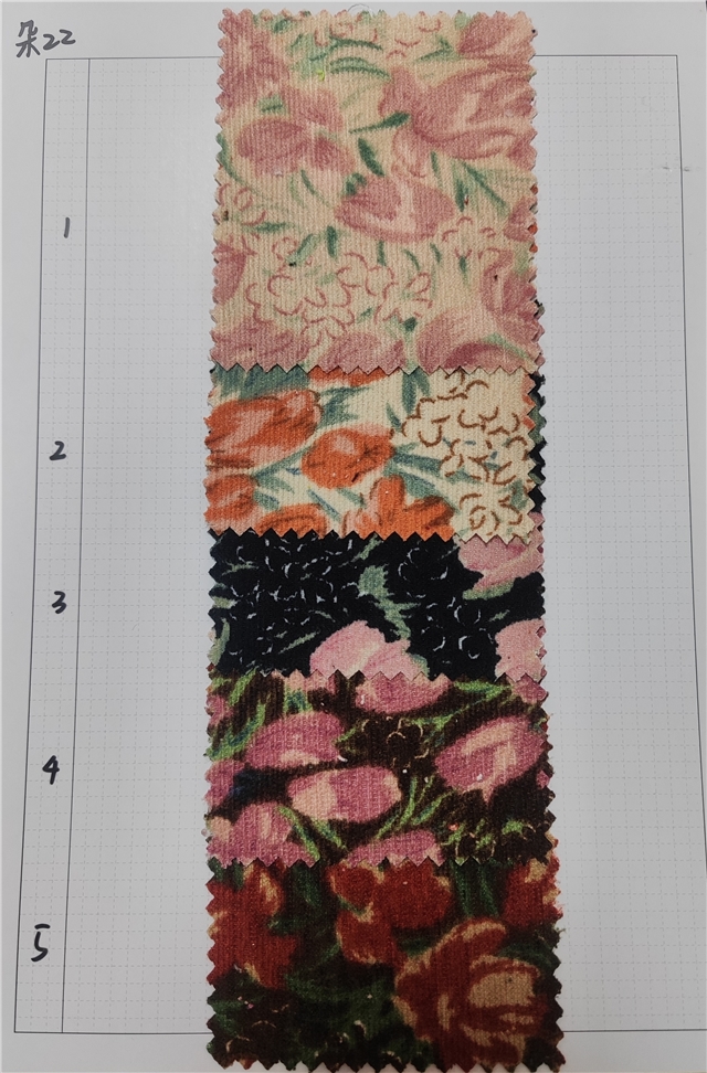 flower print corduroy fabric