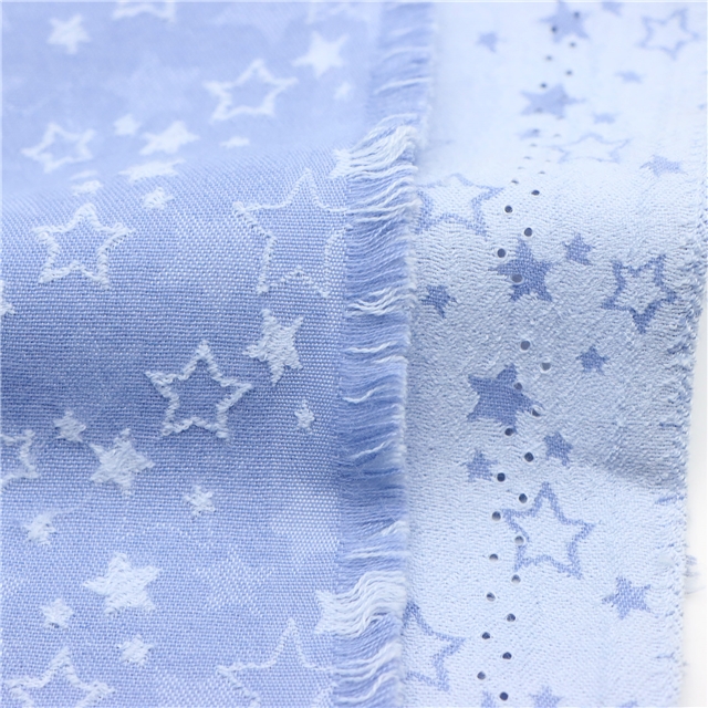 Solid Color Star Jacquard Fabric 3#blue,50*140cm(19.7*55.1