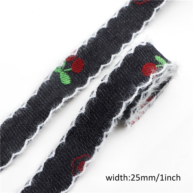 cherry denim moon ribbon