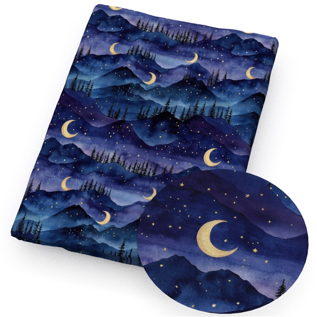 polyester cotton owl mushroom flower series polyester cotton fabric set (10 pcs/set)
