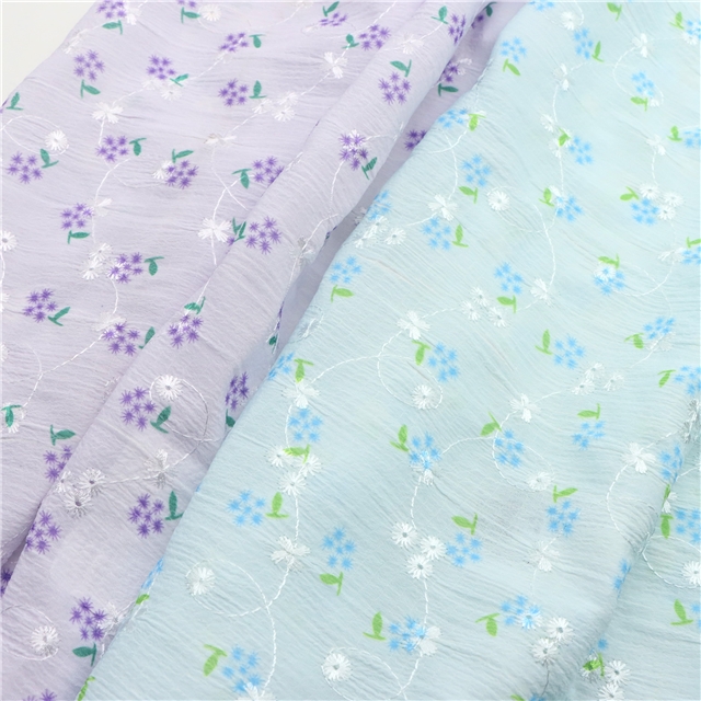 embroidery flower chiffon fabric pink,50*125cm(19.7*49.2
