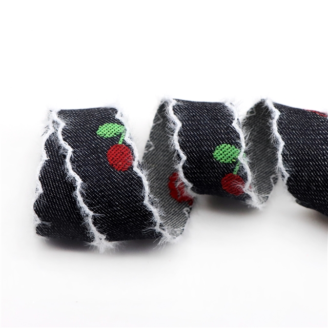 cherry denim moon ribbon