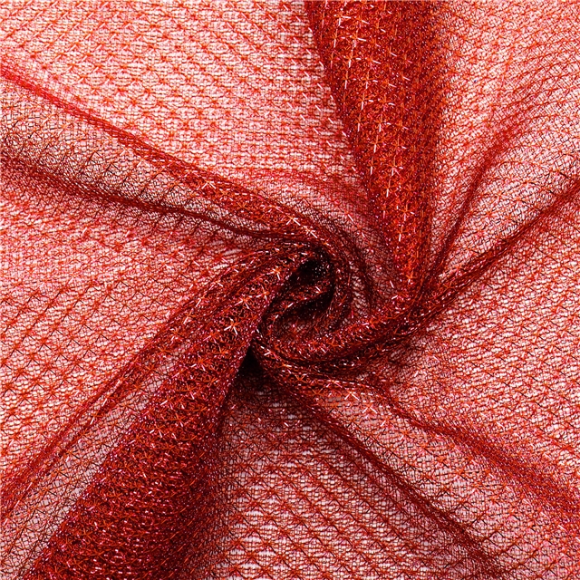 gold and silver wire diamond pattern hollow mesh fabric