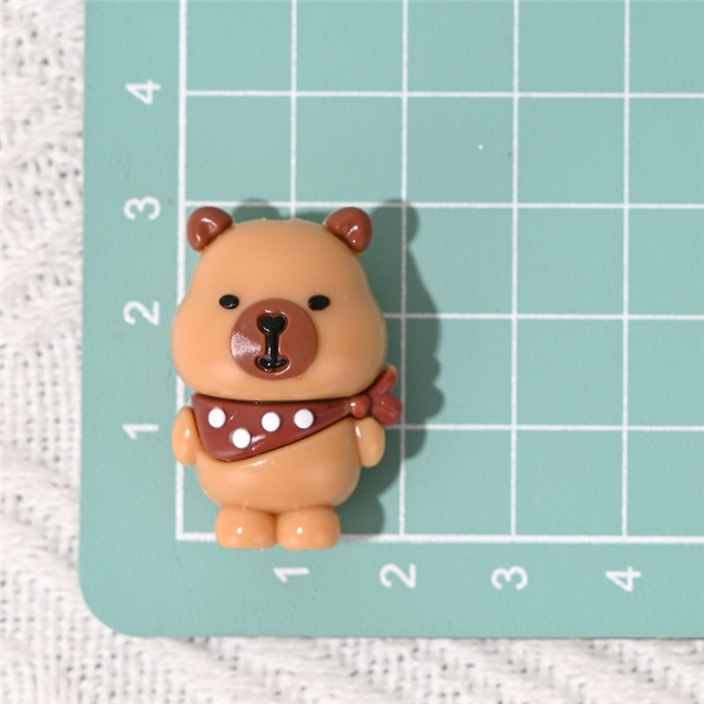 rubber 3d cartoon cute scarf capybara rubber beads