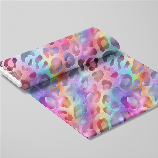 polyester cotton colorful leopard series polyester cotton fabric set (4 pcs/set)