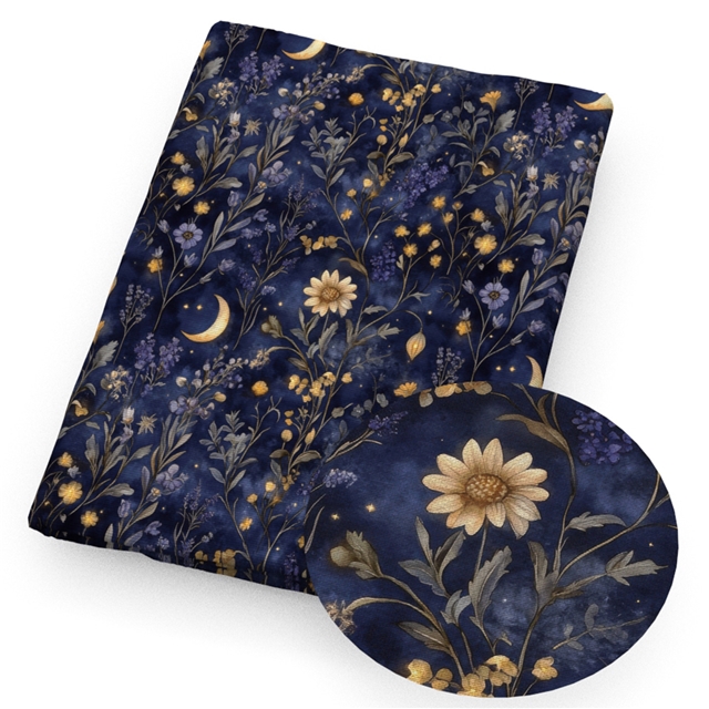 polyester cotton owl mushroom flower series polyester cotton fabric set (10 pcs/set)