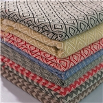 diamond patterned yarn dyed linen cotton fabric