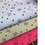 heart bow printed corduroy fabric