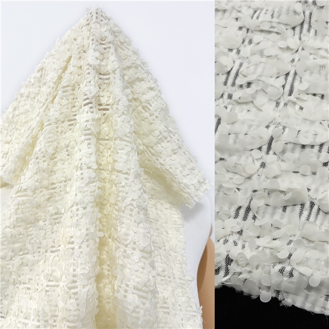 flower ribbon embroidered lace fabric