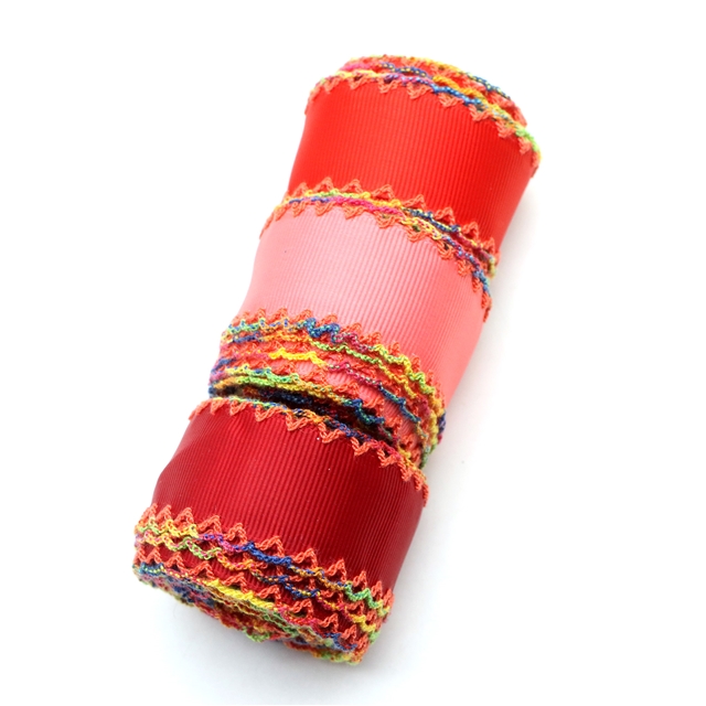grosgrain red series grosgrain double layer two-color hook ribbon