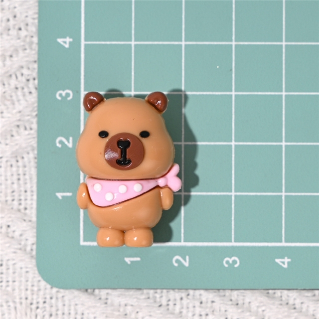 rubber 3d cartoon cute scarf capybara rubber beads