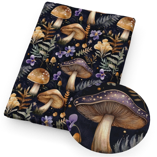 polyester cotton owl mushroom flower series polyester cotton fabric set (10 pcs/set)