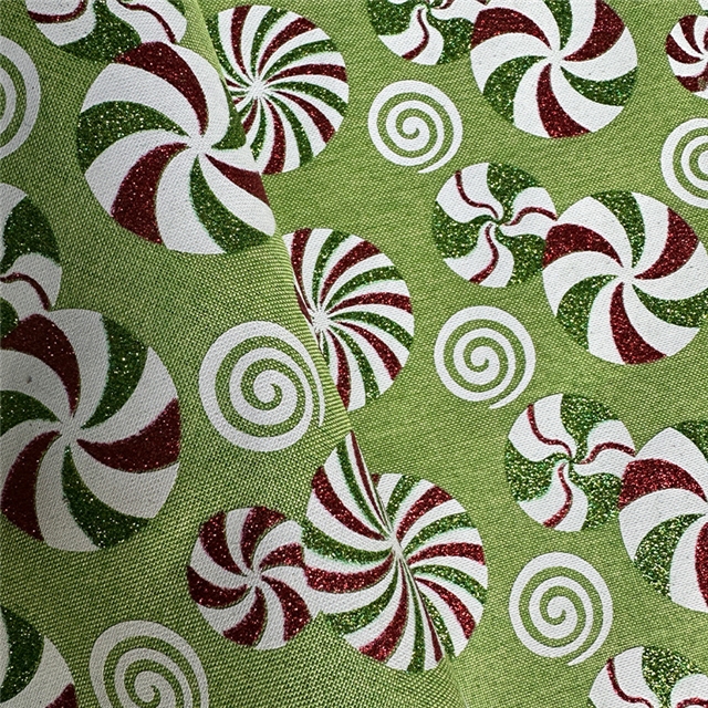 glitter christmas candy imitation linen