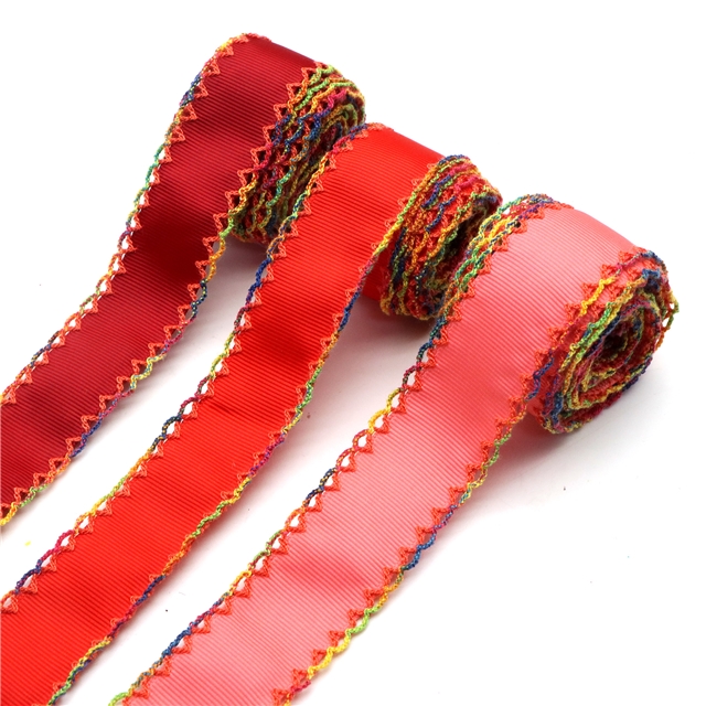 grosgrain red series grosgrain double layer two-color hook ribbon