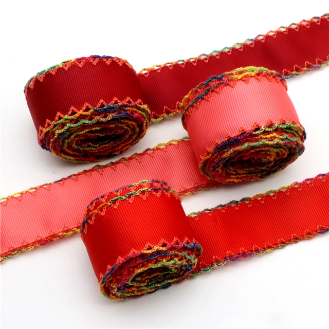 grosgrain red series grosgrain double layer two-color hook ribbon