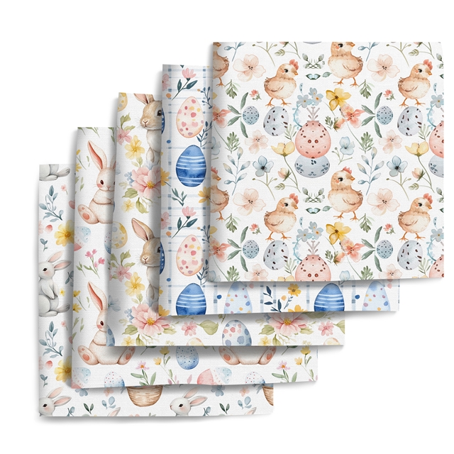 polyester cotton easter series polyester cotton fabric set (5 pcs/set)