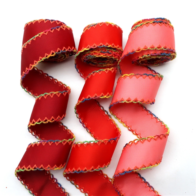 grosgrain red series grosgrain double layer two-color hook ribbon